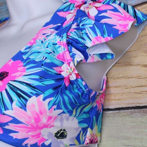 Women's 2 Piece Floral High Waist Bikini Swimsuit Small - Picture 3 of 5
